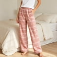 thumbnail image 2 of PNTUTB Fashion Women's Plaid Pajama Pants Elastic Waist Straight Leg Pant Loose Comfort Casual Trendy Lounge Sleep Pants with Pockets, 2 of 7