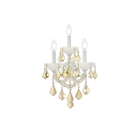 Elegant Lighting Maria Theresa Transitional 3 Light Royal Cut Crystal Wall Sconce