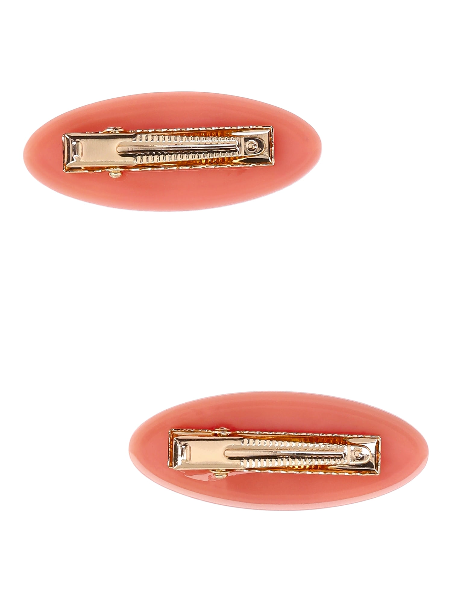 No Boundaries Acrylic Bow Hair Clips, 2-Pack, Peach/Pink, Women's