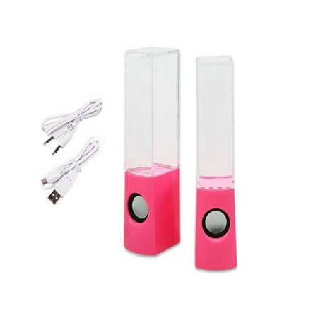 Bolan Plug & Play Multi-Color Illuminated Dancing Water Speaker Light Show Water Fountain Speakers LED Speakers 3.5mm Audio Plug, 4 Color LED Lights, Portable Speakers