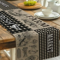 Milk Farm Table Runner 13x72inch Rustic Farm Table Runner Cow House Table Runner Kitchen Dining Table Decoration for Home Party Festival Decor