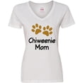 thumbnail image 3 of Inktastic Chiweenie Mom Paw Print Women's V-Neck T-Shirt, 3 of 5
