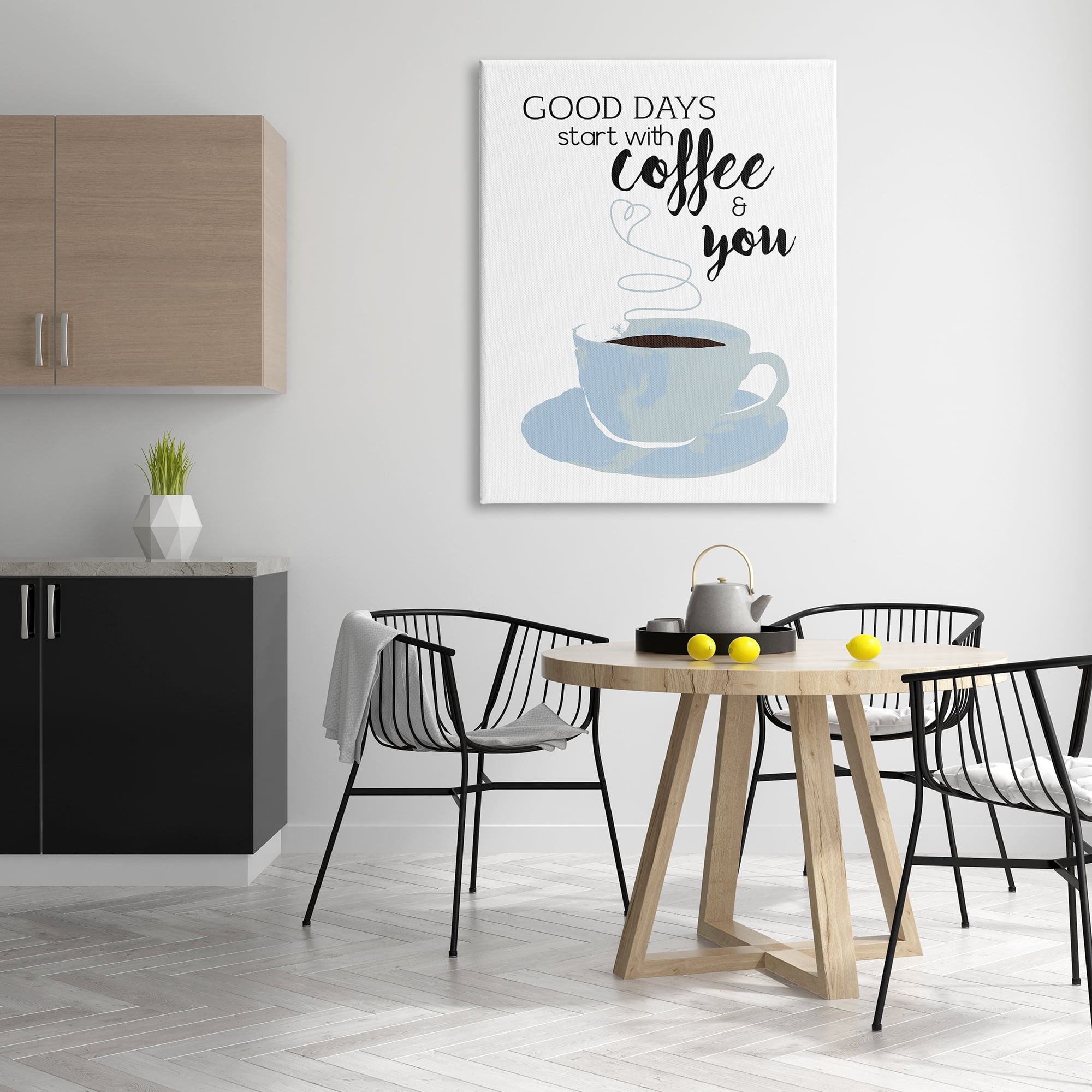 Stupell Industries Good Days Coffee & You Romantic Kitchen Morning Graphic Art Gallery Wrapped Canvas Print Wall Art, Design by Daniela Santiago
