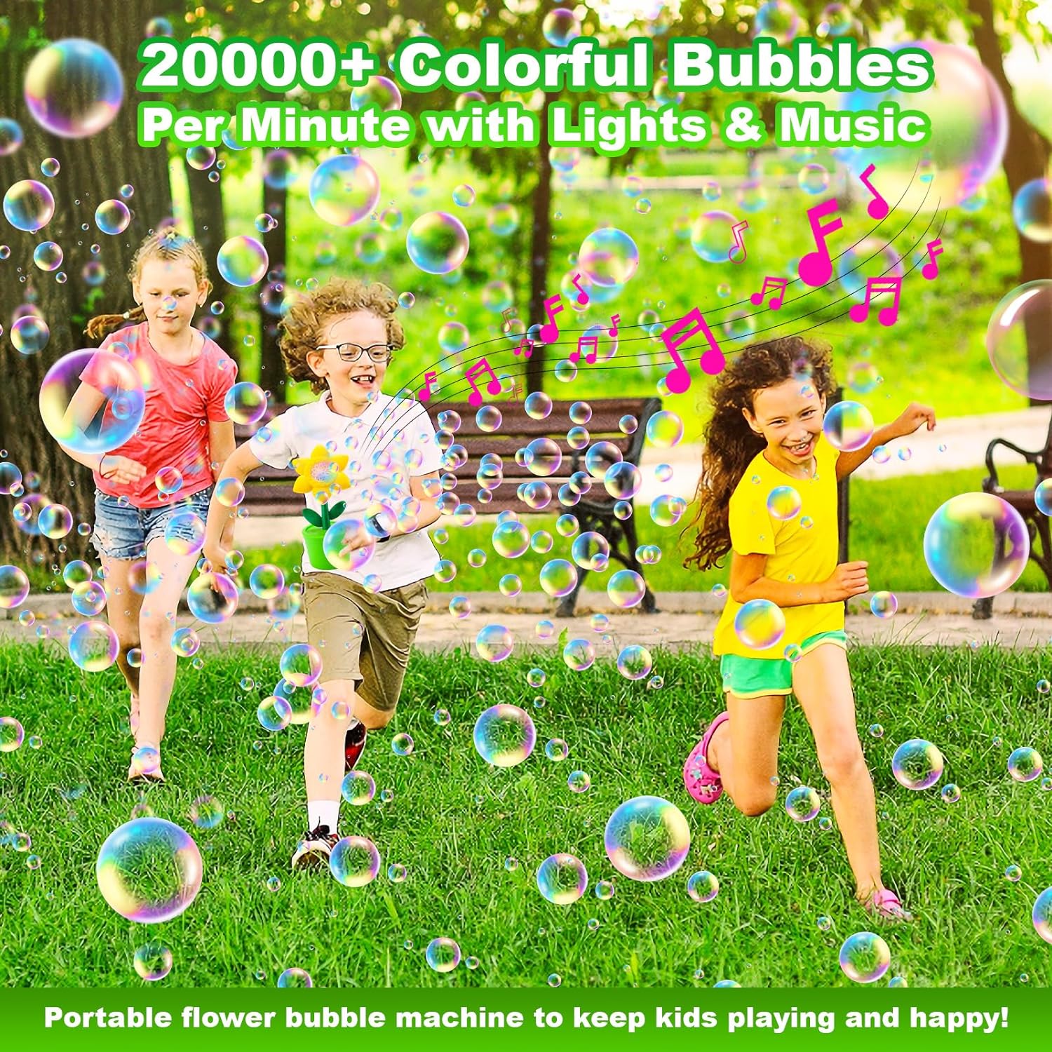 Beautysureup Bubble Machine with Light and Music photo 2