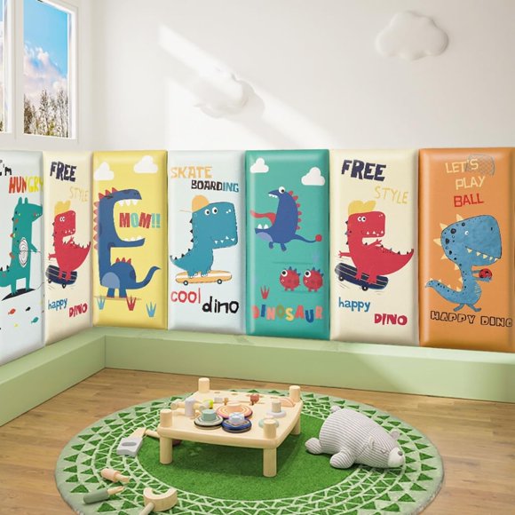 SnailM-JOY Anti Collision Wall Padding for Kids Playroom, 3D Wall Peel and Stick Headboard, 19.7’’ x 7.8â€&am