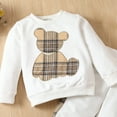 thumbnail image 5 of Boy's Long-Sleeved Pullover Sweatshirt Bear Printed Embroidered 2-Piece Set For Toddler, 5 of 7