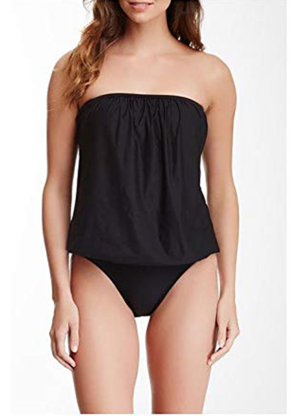 Spanx SPANX 2381 Bold Blouson One Piece Swimsuit Tummy Control Size 14 In Black
