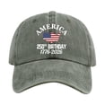 thumbnail image 2 of 250th Anniversary USA Hat, United States 250th Anniversary Baseball Cap, 1776-2026 Patriotic Printed Hat, US 250th Anniversary Cap for Independence Day, Adjustable One Size, Army Green, 2 of 7