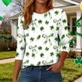 thumbnail image 4 of UngA St Patricks Day Shirts for Women 3/4 Sleeve Irish Clover Shamrocks Tunic Tops Crew Neck Green 2026 Saint Patty's Day Tshirt Outfit,Size XL, 4 of 8