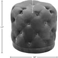 thumbnail image 3 of Meridian Furniture Harper Contemporary Velvet Ottoman/Stool in Gray, 3 of 4