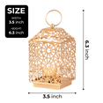 thumbnail image 4 of Metal Tealight Candle Holder, Golden Lantern Candle Holder, DIY Decor Idea, Chic Decor for Living Room, Bedroom, Dining Room, Office, Gift Idea for Birthday, Housewarming, Thanksgiving, Christmas, 4 of 5