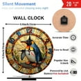 thumbnail image 3 of Stained Glass Penguin Wall Clock Art Decoration 10-Inch Silent Wooden Wall Clock, Battery Operated (AA Batteries Not Included), Artistic Home Decor, 3 of 7
