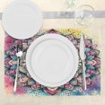 thumbnail image 3 of Ambesonne Colorful Place Mats Set of 4, Art Oriental Dream Mandala, Standard Size, Magenta Multicolor, 3 of 5
