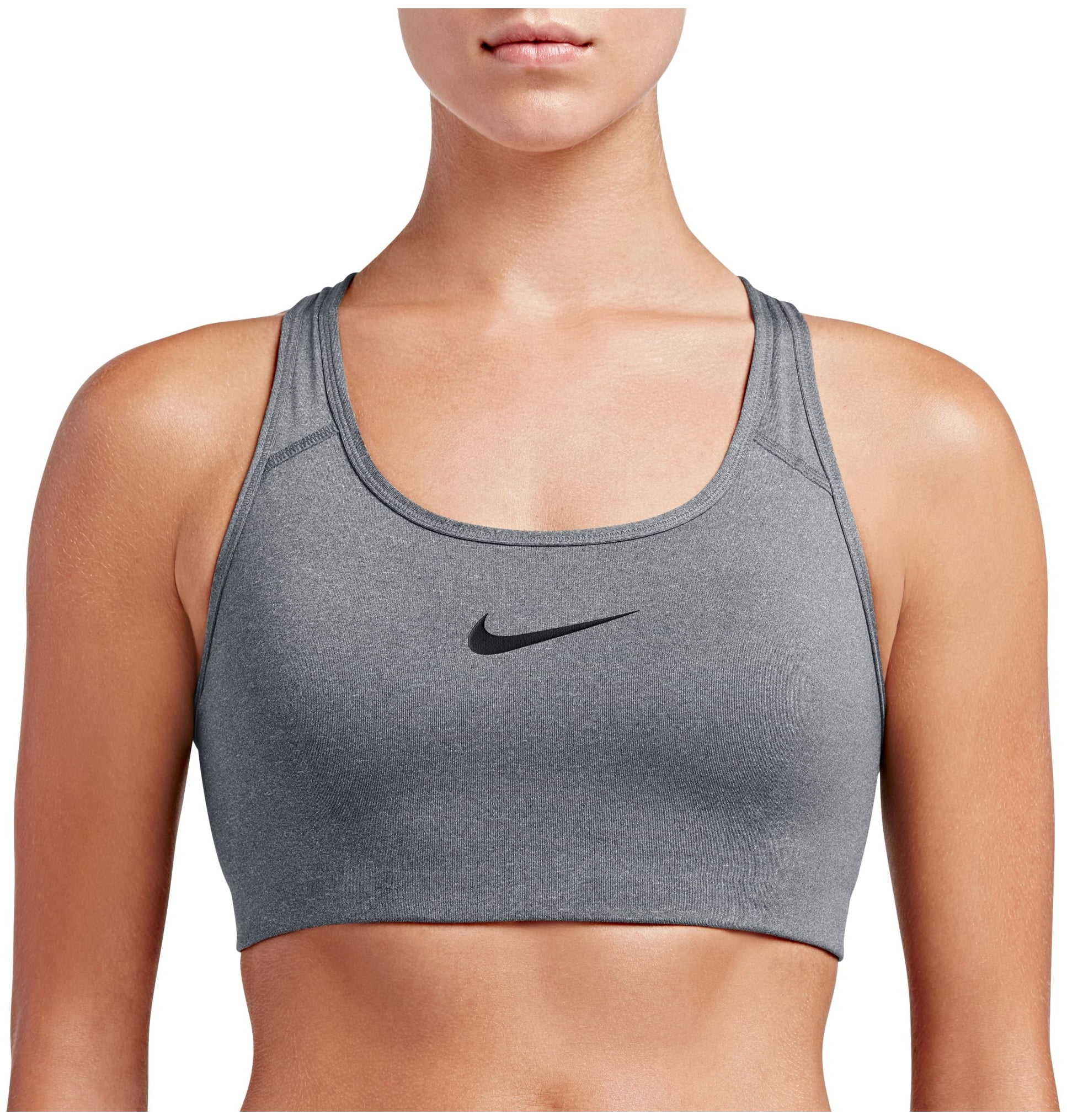 Nike Women's Pro Classic Swoosh Compression Graphic Sports Bra - Carbon  Heather/Black - Size XS 