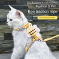thumbnail image 2 of Arnés para gatos, correa y collar ajustable con diseño de abeja de dibujos animados, doble capa, para mascotas pequeñas y medianas, para caminar al aire libre, 2 of 5