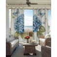 thumbnail image 6 of Blue Hydrangea Kitchen Curtains Spring Vintage Botanical Butterfly Cafe Short Curtains for Bathroom Blackout Window Curtain Grommet Small Window Treatment Drapes for Bedroom Living Room 27.5"x39"x2, 6 of 9