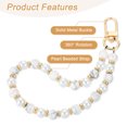 thumbnail image 3 of Uxcell Phone Wrist Strap, Pearl Beaded Phone Charm with Tether Tab, Silver & White, 3 of 6