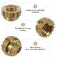 thumbnail image 2 of Miangastore 100Pcs Press In Nuts Golden Brass Knurled Nuts for Plastic Table Arrangement and Diy Projects, 2 of 9