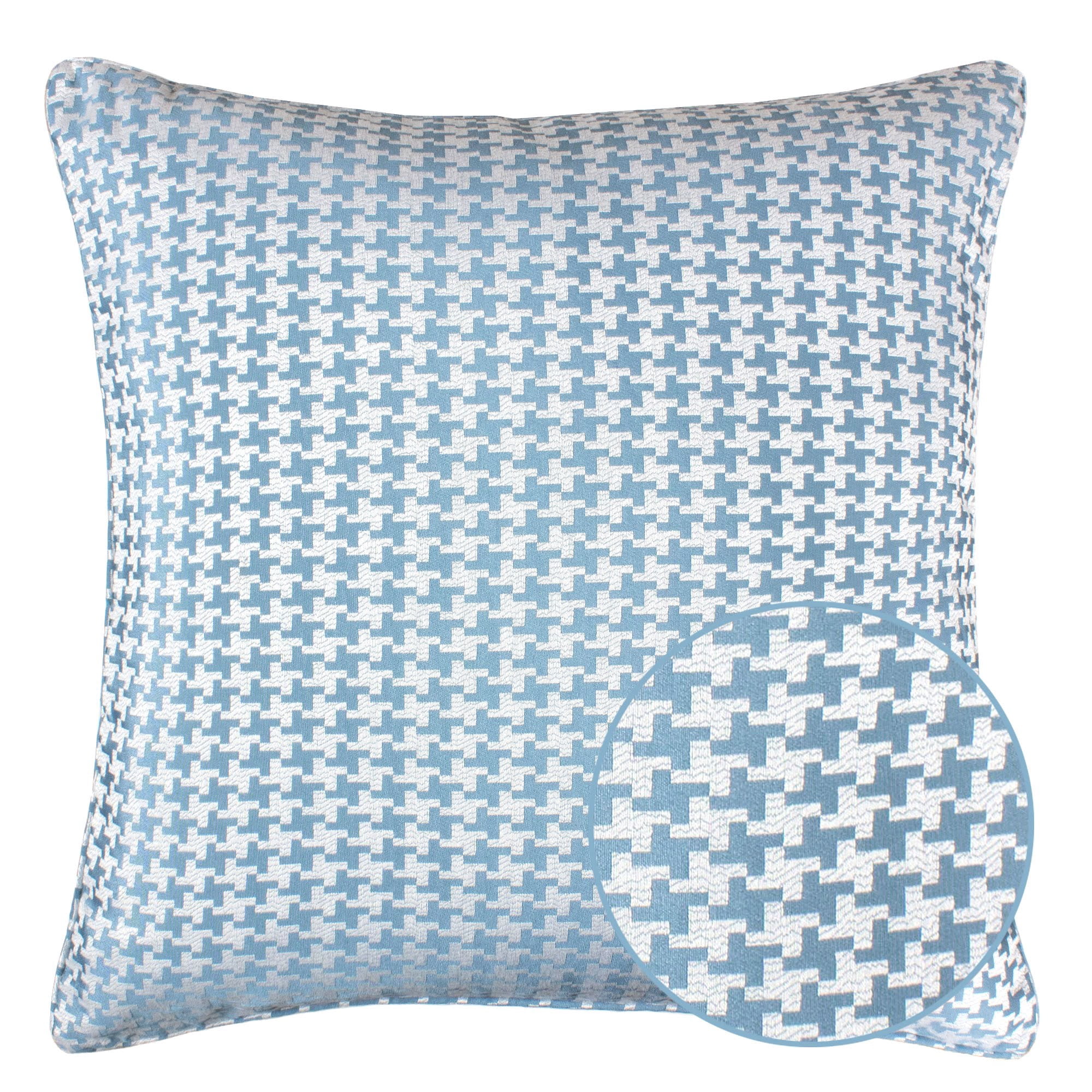 Makayla Turquoise Geometric Polyester 20 in. x 20 in. Throw Pillow