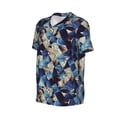 thumbnail image 2 of Haiem Hip Hop Hipster Baseball Jersey Button Down Shirts Sports Uniforms Men Women Jersey(Abstract Blue Squares,Medium), 2 of 9