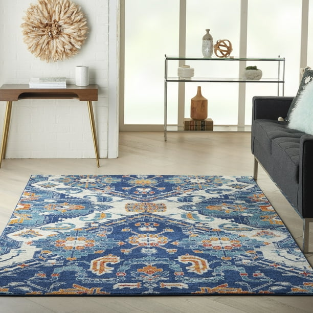 Nourison Passion Blue/Multicolor Area Rug
