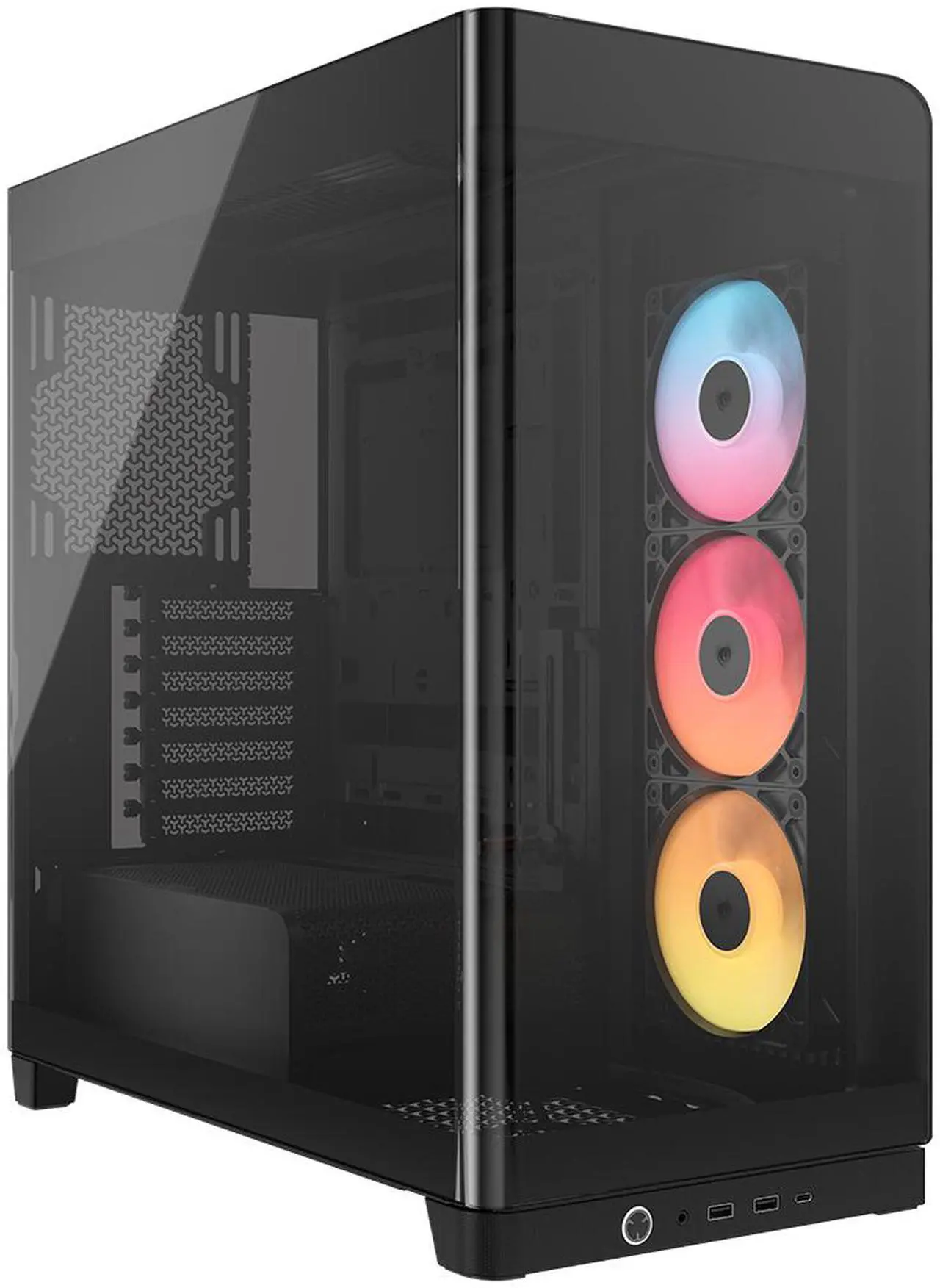 CORSAIR FRAME 4500X RS-R ARGB Panoramic Glass Mid-Tower PC Case – Panoramic Glass Exterior – InfiniRail™ Fan Mounting System – Fits Dual 360mm Radiators – ASUS BTF, MSI Project Zero