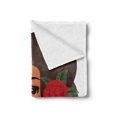 thumbnail image 2 of Spanish Soft Flannel Fleece Throw Blanket, Chibi Character in Flamenco Costume with Rose Flower on Her Hair Girl Cartoon, Cozy Plush for Indoor and Outdoor Use, 50" x 60", Multicolor, by Ambesonne, 2 of 5