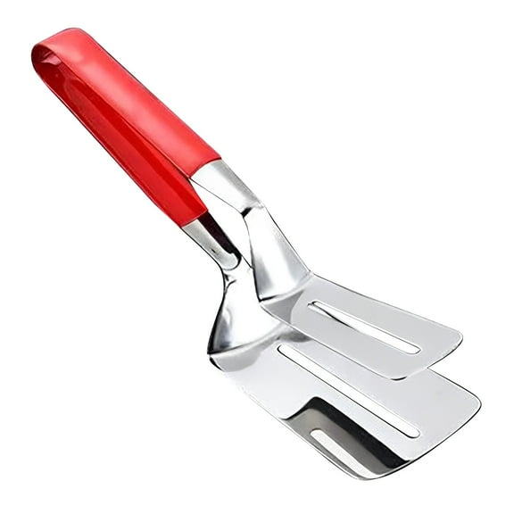 Stainless Steel Grill Clamp,Spatula Cooking Tongs,Double Shovel Clip,Multifunctional Barbecue Clamp,Lightweight Household Grills Clamp,Kitchen Tool For Home Restaurant And Part,1 Pcs(Red)