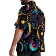 thumbnail image 3 of Note Men's Short Sleeve Printed Poplin Beach Shirts with Spread Collar - Casual Button Down Summer Tops for Unisex, 3 of 6