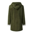 thumbnail image 3 of Womens Winter Plus Size Solid Plus Velvet Coat Pocket Overcoat, 3 of 6