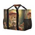 thumbnail image 2 of Large Hand-Held Storage Bag Kitchen Reusable Grocery Bags， Travel Tote Bags， Waterproof Tote，Laundry Bag，Beach Bag， Pool Bag Beautiful Orange Cartoon Cat, 2 of 8