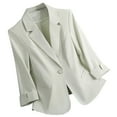 thumbnail image 3 of Gmluru Womens Blazers Green Solid Color Lapel Button Elegant Suit Jacket Business Casual S-3XL, 3 of 6