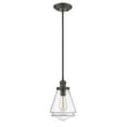 thumbnail image 3 of CHLOE Gabriella Transitional 1 Light Rubbed Bronze Ceiling Mini Pendant 7" Wide, 3 of 3