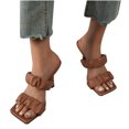 thumbnail image 4 of Zapatos de mujer Moda Color sólido Minimalista Cabeza cuadrada Sandalias de tacón plisado Zapatillas Chanclas Wmkox8yii  hj789, 4 of 9