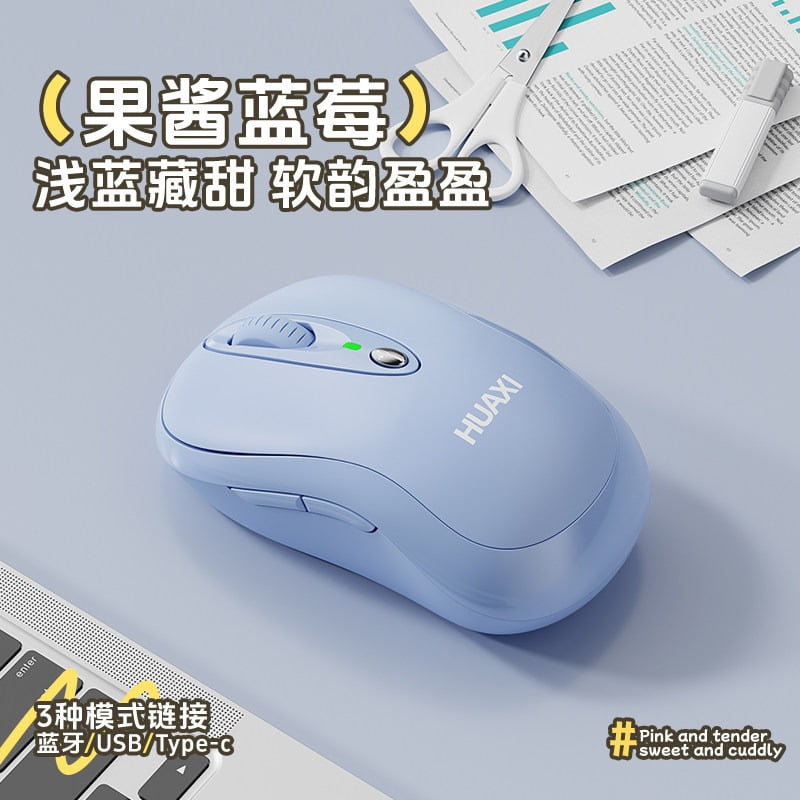 Bluetooth Wireless Mouse with Type-C Charging, Silent Rechargeable Mouse for MacBook IPad Laptop
