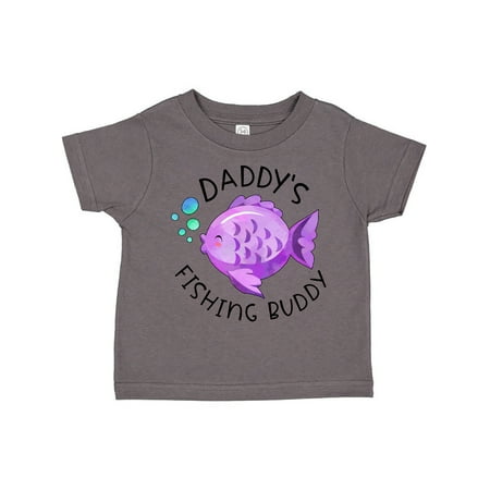 

Inktastic Daddy s Fishing Buddy with Cute Purple Fish Gift Toddler Boy or Toddler Girl T-Shirt