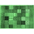 thumbnail image 1 of Ahgly Company Indoor Rectangle Checkered Emerald Green Modern Area Rugs, 8' x 10', 1 of 4