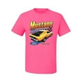 thumbnail image 2 of Wild Bobby Ford Yellow Mustang Horsepower Cars and Trucks Men Graphic Tee, Neon Pink, Small, 2 of 6