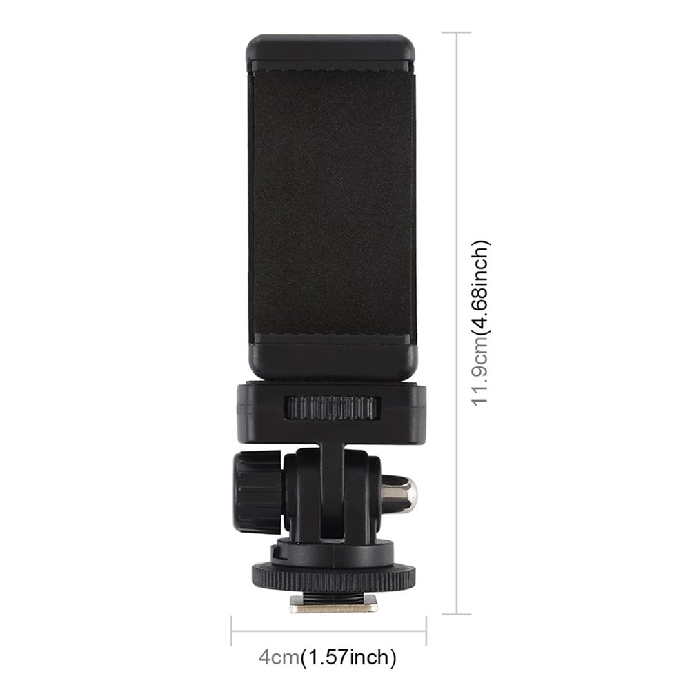 1//4 inch Screw Thread Cold Shoe Tripod Mount Adapter with Phone Clamp Durable