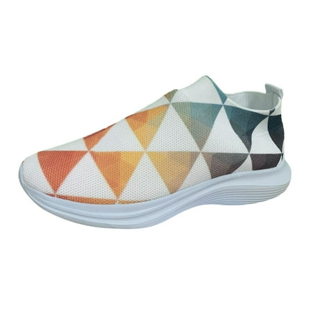 

Tangnade Ladies daily all-match casual shoes Summer Women s Print Wedge Sport Fashion Casual Mesh Sneakers Slip On Shoes Multicolor 39