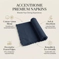 thumbnail image 6 of ACCENTHOME Navy Cotton Linen Napkin Set of 12 18x18 inch Dinner Napkins - Washable Soft Premium Hotel Quality Reusable Napkins Perfect Table Napkins for Family Dinners, Weddings, 6 of 10