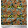 thumbnail image 1 of Soimoi Brown Cotton Duck Fabric Colorful Butterfly Decor Fabric Printed Yard 42 Inch Wide, 1 of 3