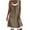Brown, variant on Tumotour Summer Denim Shirt Dresses For Womens Sleeveless Floral Printing Fake Two-Piece Jean Midi Dress Casual Loose Button Denim Dress