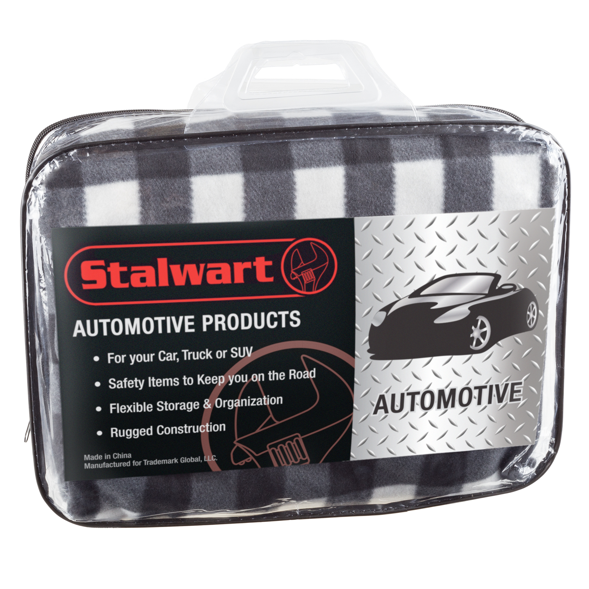 Stalwart Electric Car Blanket Heated 12V Polar Fleece Travel Throw for Truck and RV, Black and White - image 4 of 6