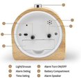 thumbnail image 5 of Hweilai Alarm Clock Bedside,no Ticking Bedside Clock Battery Powered With Snooze And Night Light Function,analogue Clock For Bedrooms, Table, Home, Kitchen, T Brown, 5 of 5