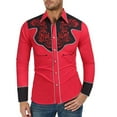 thumbnail image 3 of Men's Western Denim Shirt Casual Long Sleeve Button Up Top for Everyday Wear, 3 of 3