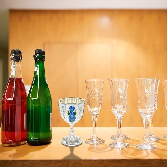 UPOUART De Vino De Metal Vintage Plateadas Resistentes Para Casa Con Anticaídas