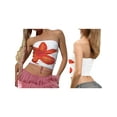 thumbnail image 3 of Aojekbee Women Tube Tops Flower Print Boat Neck Strapless Tops Tank Tops Summer Backless Bandeau Shirts, 3 of 10