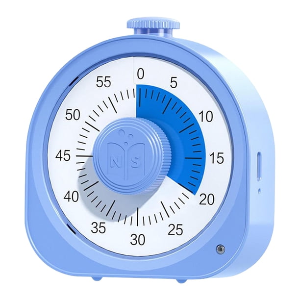 5uds. Temporizador de estudio, herramienta de cuenta regresiva de gestión del tiempo de 60 minutos para cocina (azul)