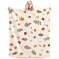 thumbnail image 3 of Fall Decor Fall Blanket Autumn Leaves Fleece Throw Blankets Soft Cozy Plush Warm Fall Leaf Harvest Blanket for Girls Kids Adults Couch Travel 50" X 60", 3 of 6
